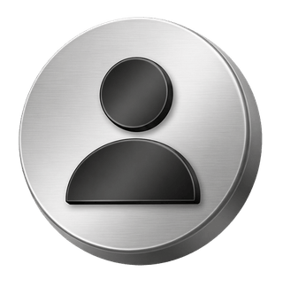 Auf der FAQ-Seite platziertes dekoratives silbernes 3D-Icon eines Benutzeravatars